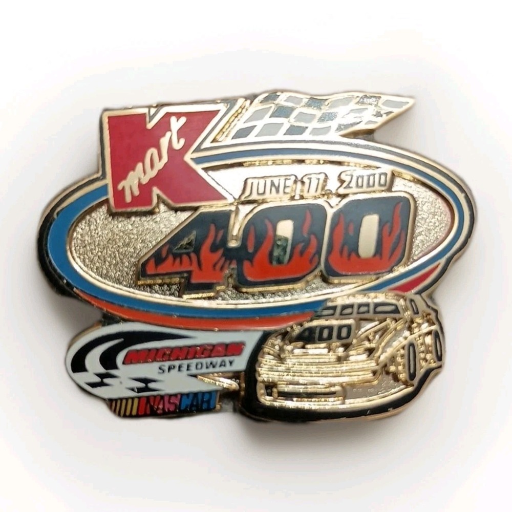 Vtg Kmart 400 NASCAR Michigan Speedway Racing June 11 2000 K-Mart Lapel Hat Pin